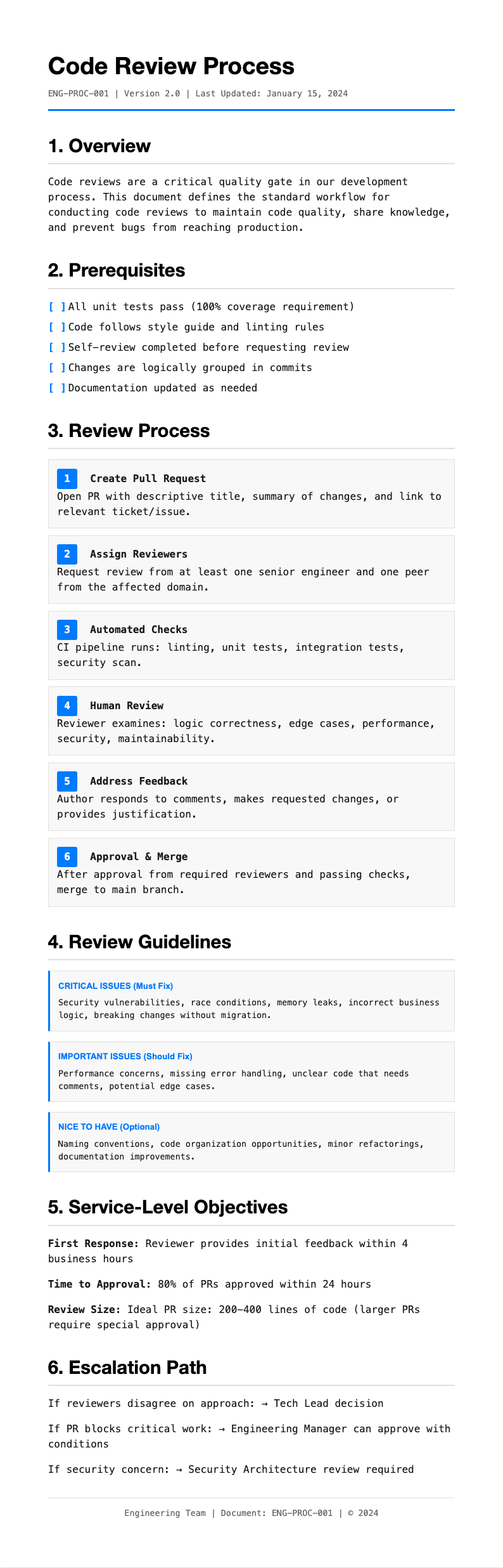 Tech minimalist process document